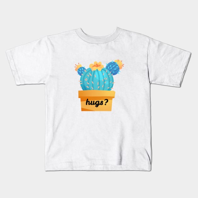 Cute Cactus hugs Kids T-Shirt by Vintage Dream